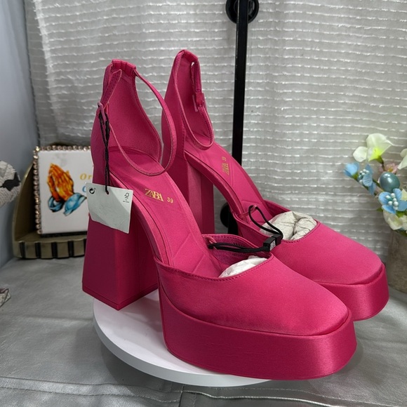 (H3) ZARA, Pink platform heels (new), size 39/8 and 36/5.5 USA - Picture 7 of 12